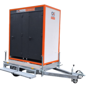 Dubbele Toilet unit met aanhanger